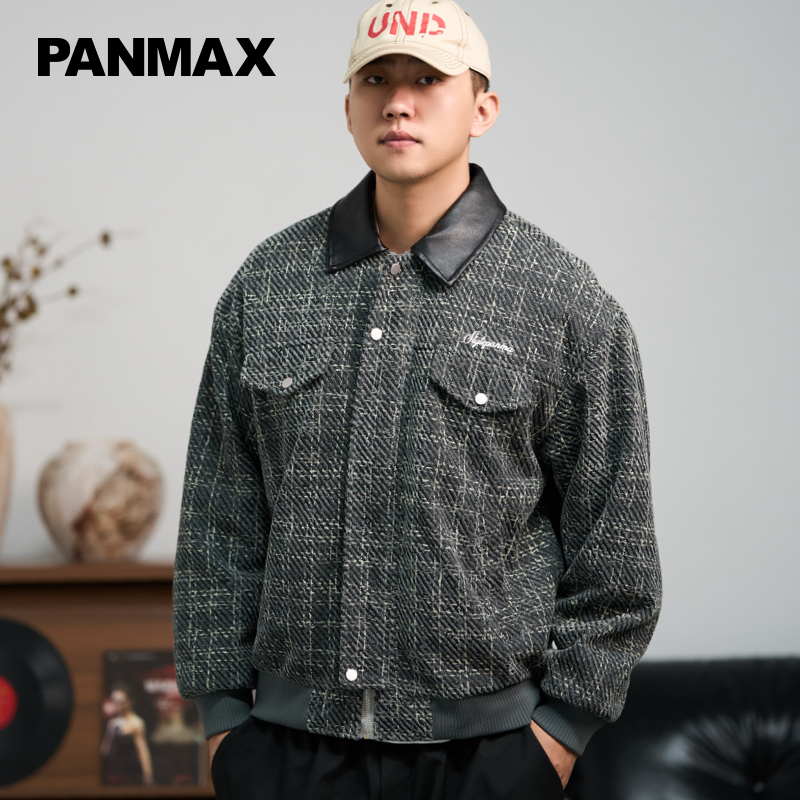 大码外套男小香风复古机车宽松休闲通勤夹克