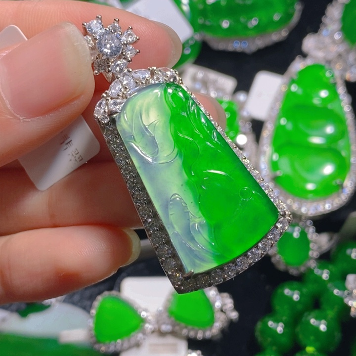 翡翠颈饰银S925镶嵌11111111