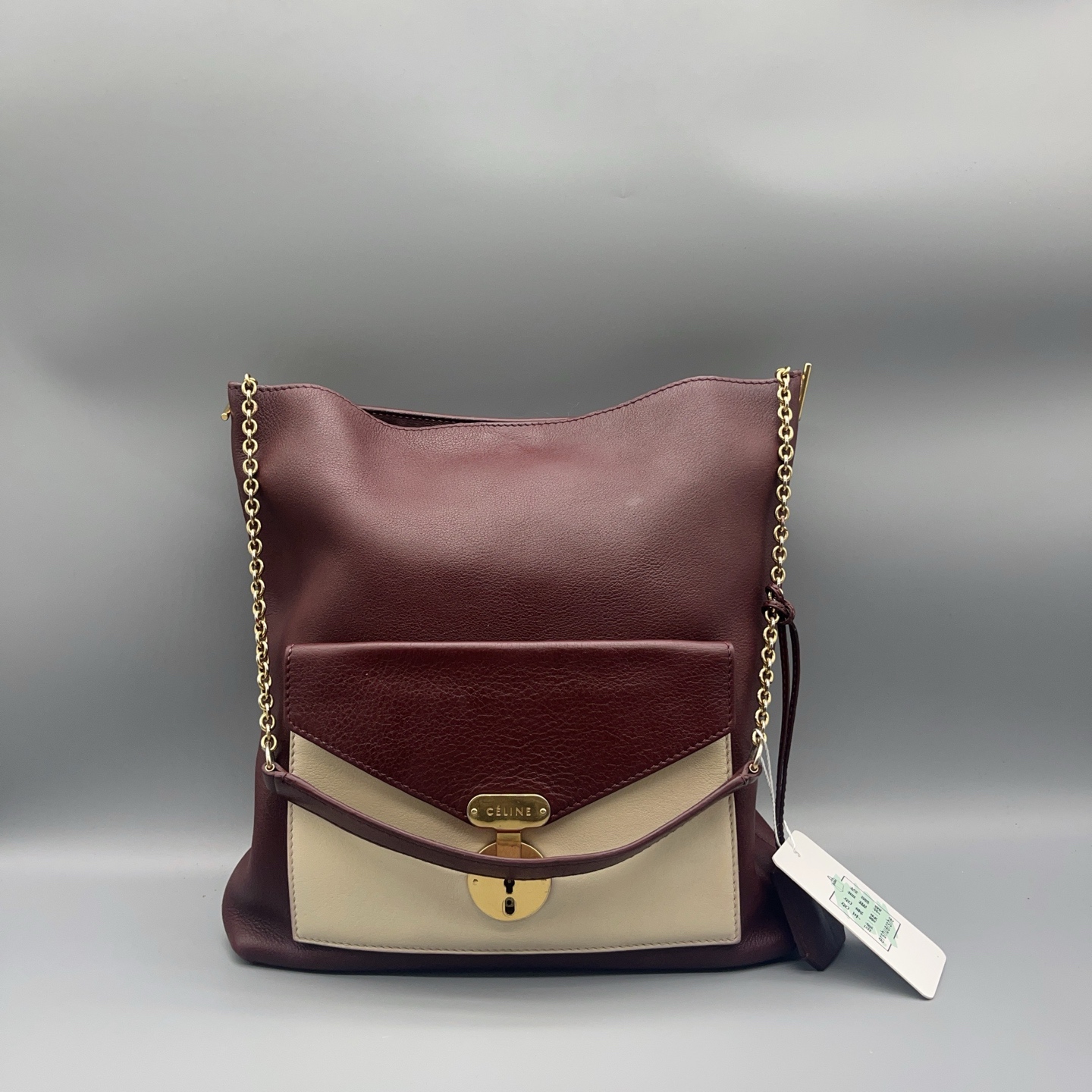 95新 Celine/思琳 红白拼色链条包  1597 2979 