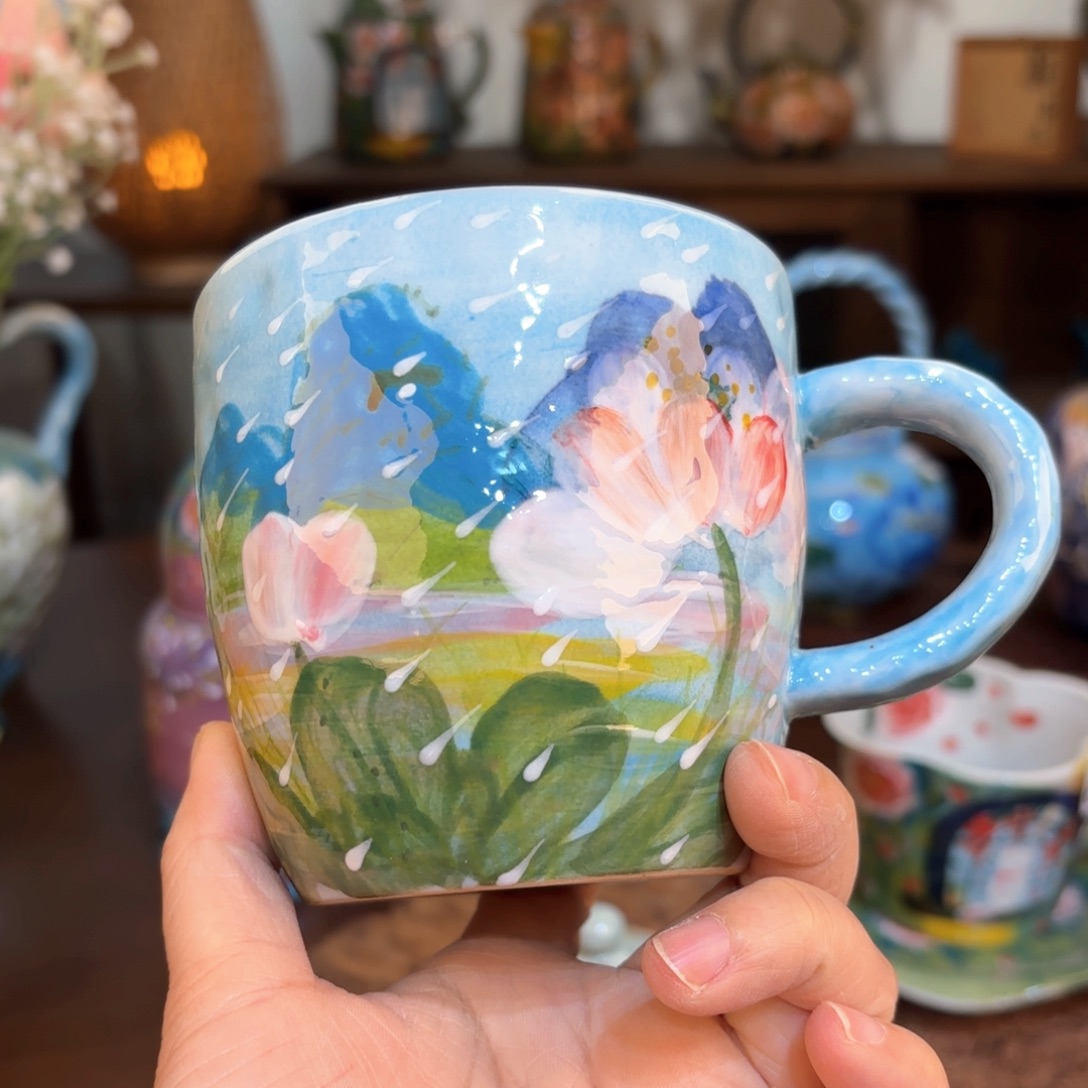 景德镇手绘高温釉下彩陶瓷茶具