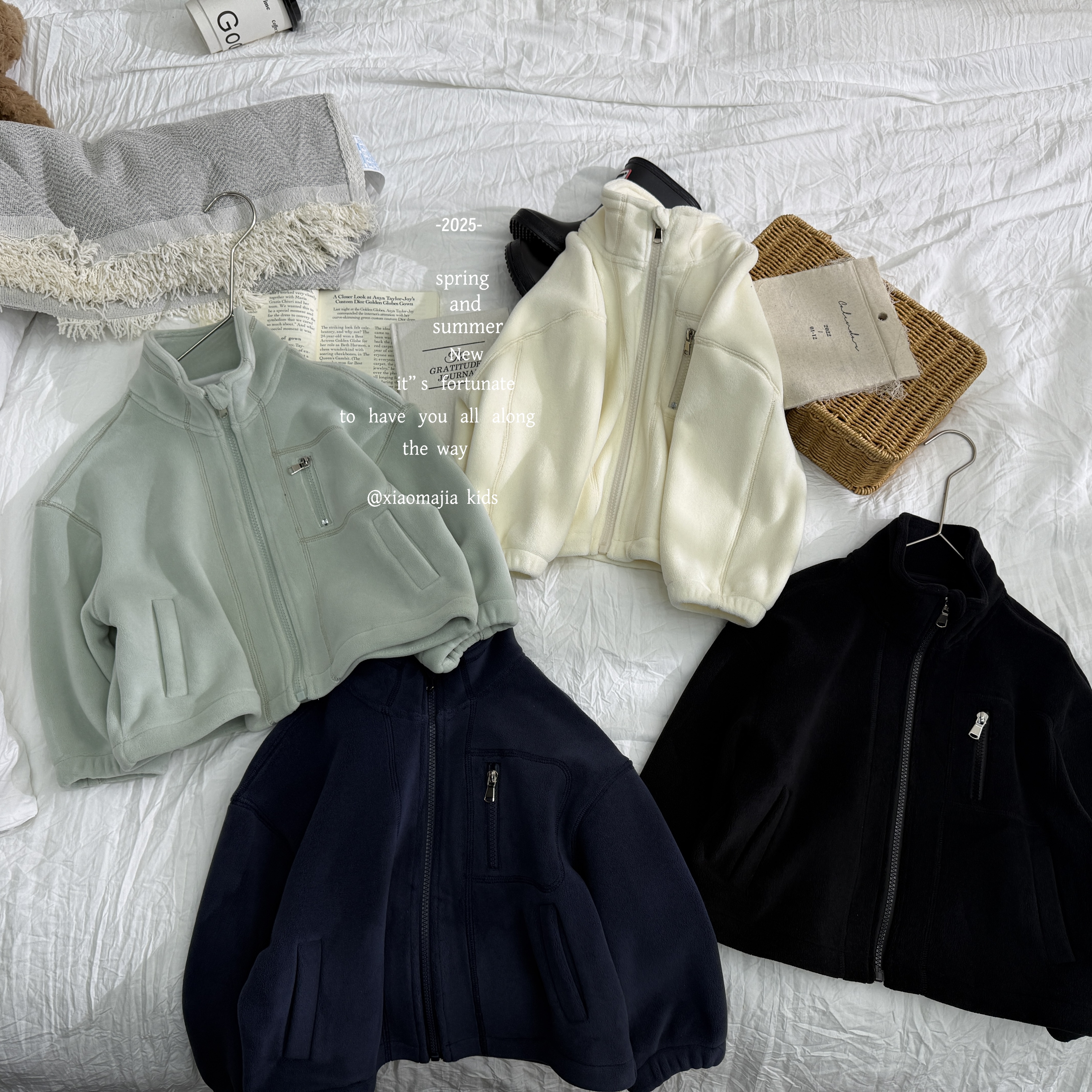 小马家2025冬款双面绒纯色外套D-6328时尚百搭休闲韩版男女童外套