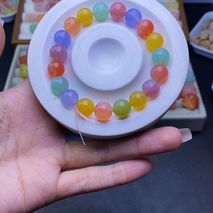 玛瑙/玉髓合金车挂K 10手串