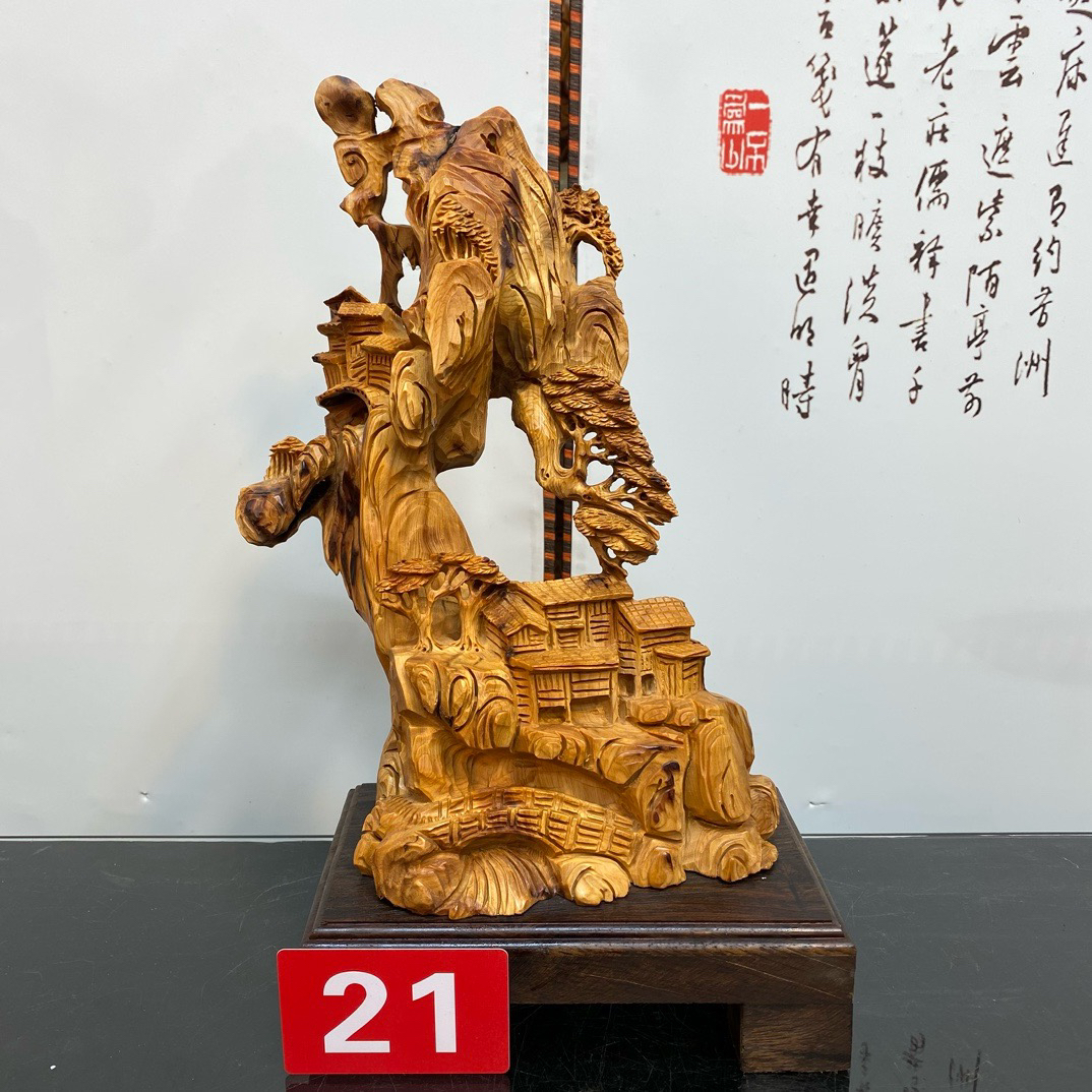 新品特价崖柏山水摆件规格:长25宽13高39重4.6斤