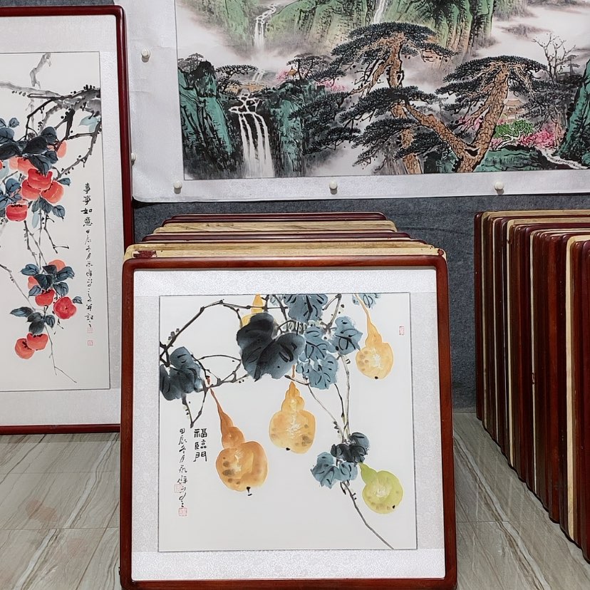 【闪购商品】国画书画作品带框65×65厘米