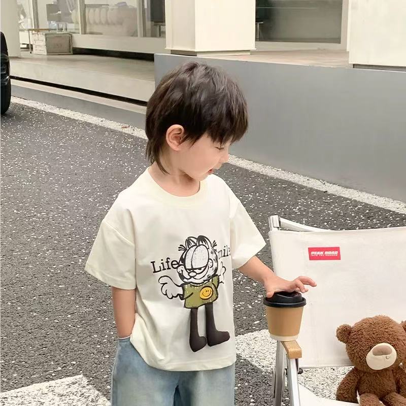 TX-2506 儿童 工艺卡通休闲短袖韩版洋气时尚夏季T恤百搭宽松