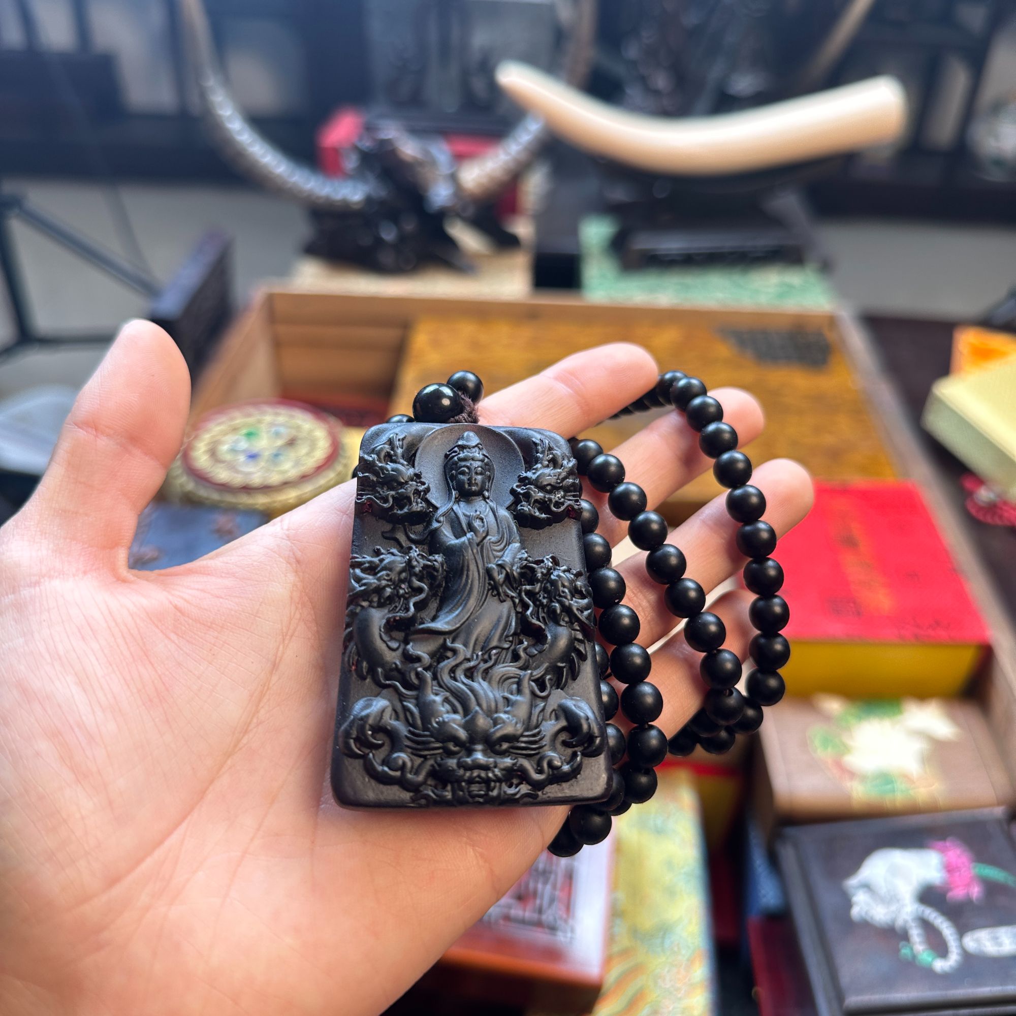 【闪购商品】翳珀九龙观音