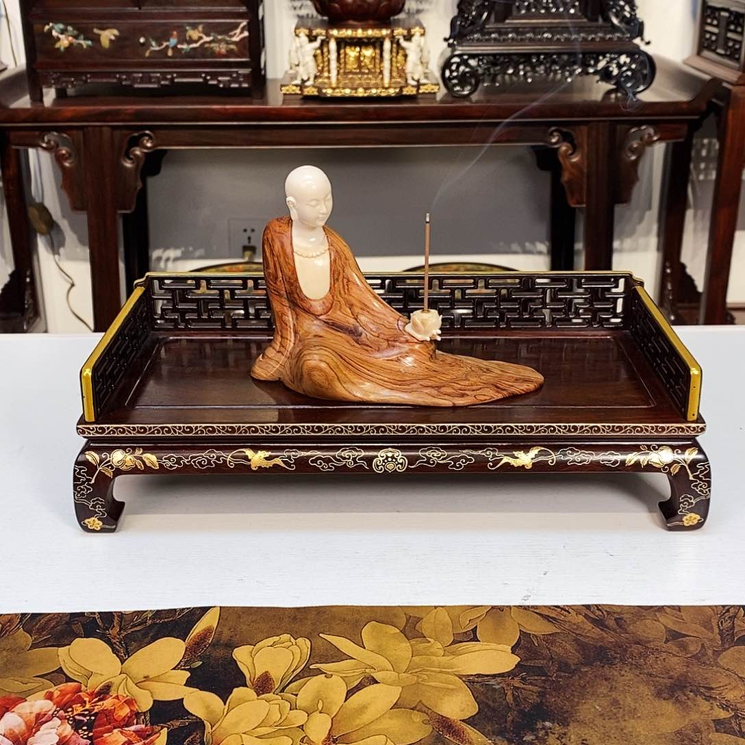 紫檀木类成套家具启*小叶紫檀底座黄花梨香插