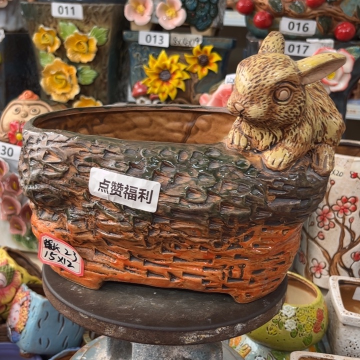 紫砂花盆粗陶材质多肉花盆