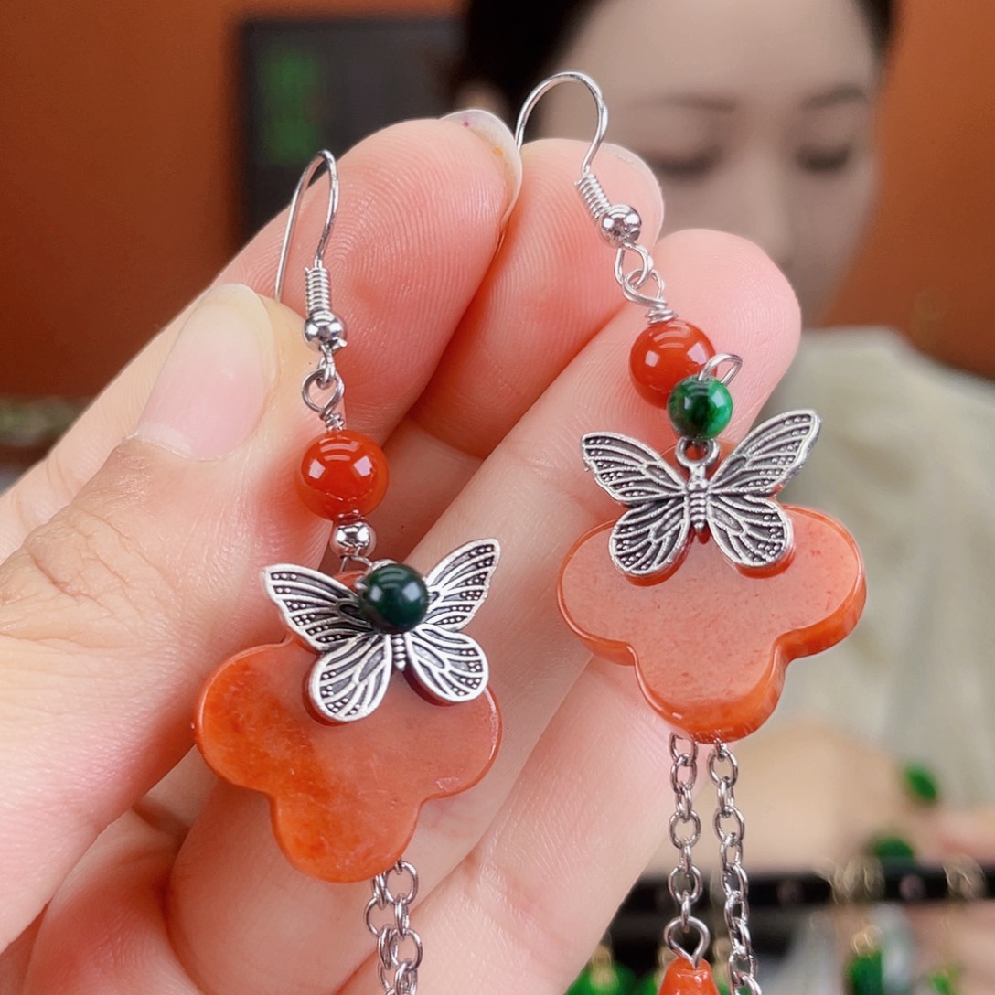 翡翠未镶嵌耳饰饰品