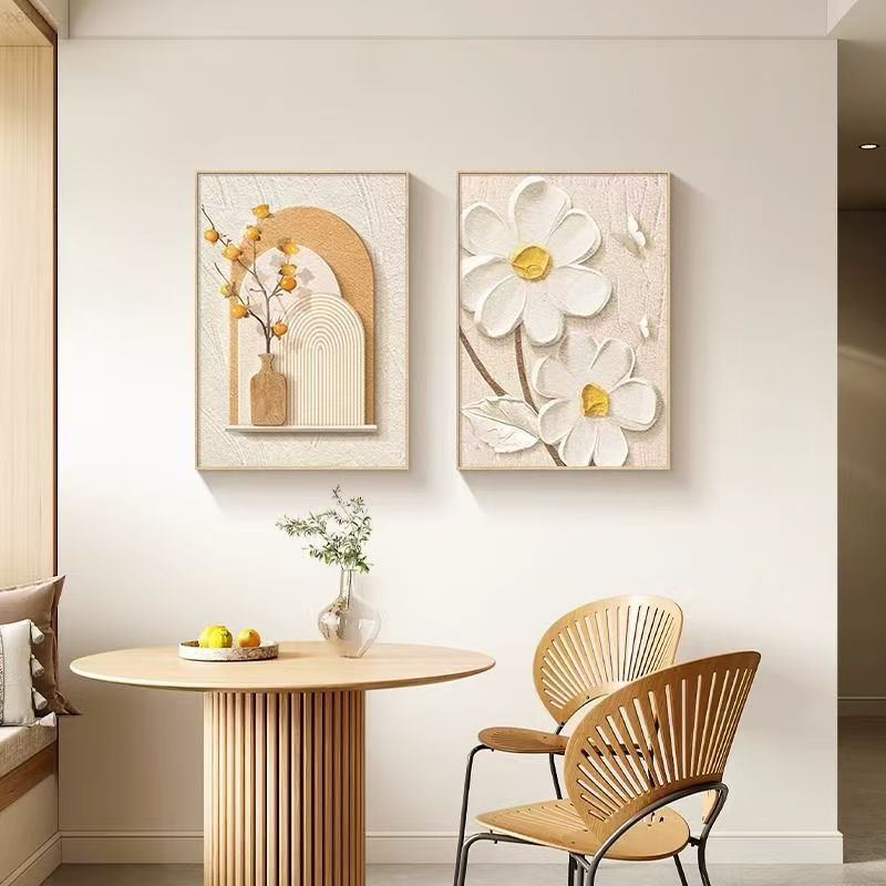 【时光物语】轻奢抽象花卉餐厅客厅背景墙挂画高级感卧室床头装饰画