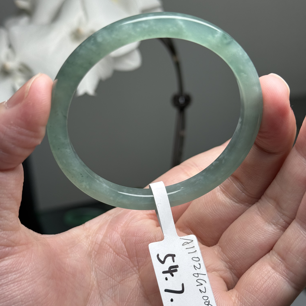 十一月特惠天然A货翡翠手镯危地马拉54.79圈口