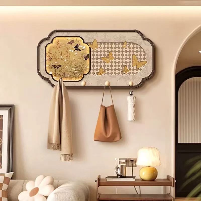 风入户玄关挂衣架置物架装饰收纳洞洞板衣帽架3060