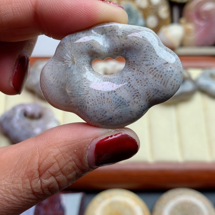 硅化珊瑚（珊瑚玉）颈饰未镶嵌