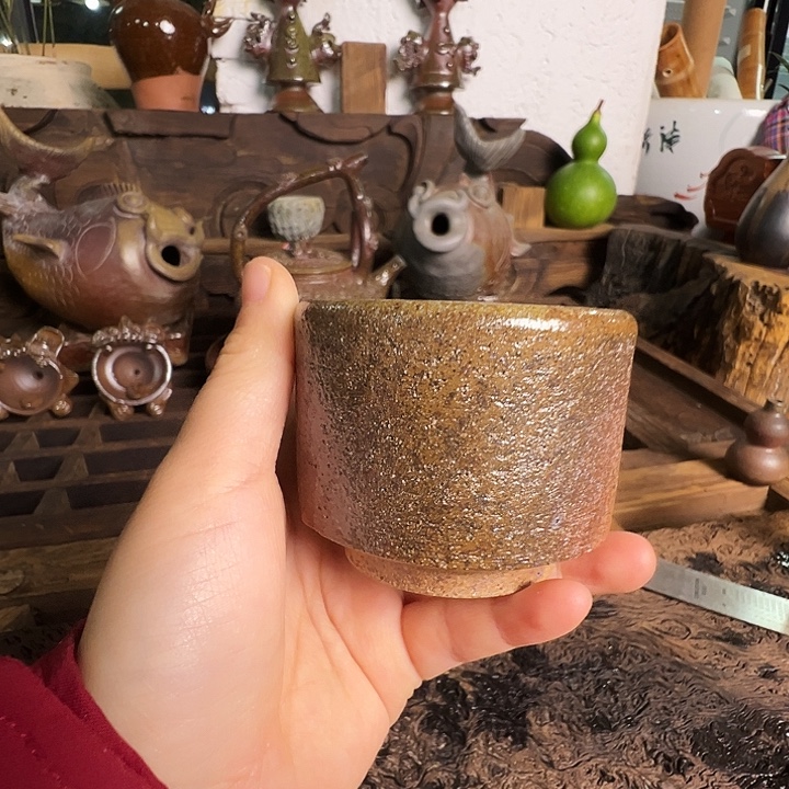 杯云南非遗崔家高温柴烧粗陶杯130cc