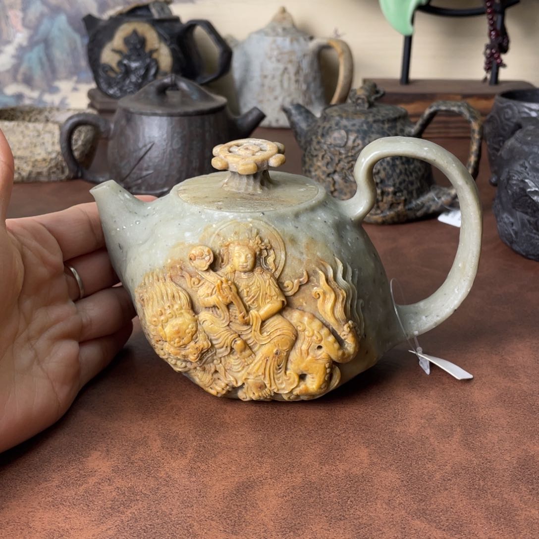 用****6冰碛岩文殊菩萨茶具