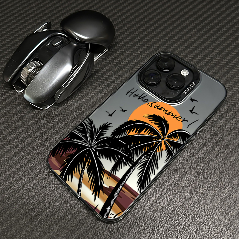 夏季椰树适用iPhone苹果16手机壳15Pro高级14ProMax防摔13创意12