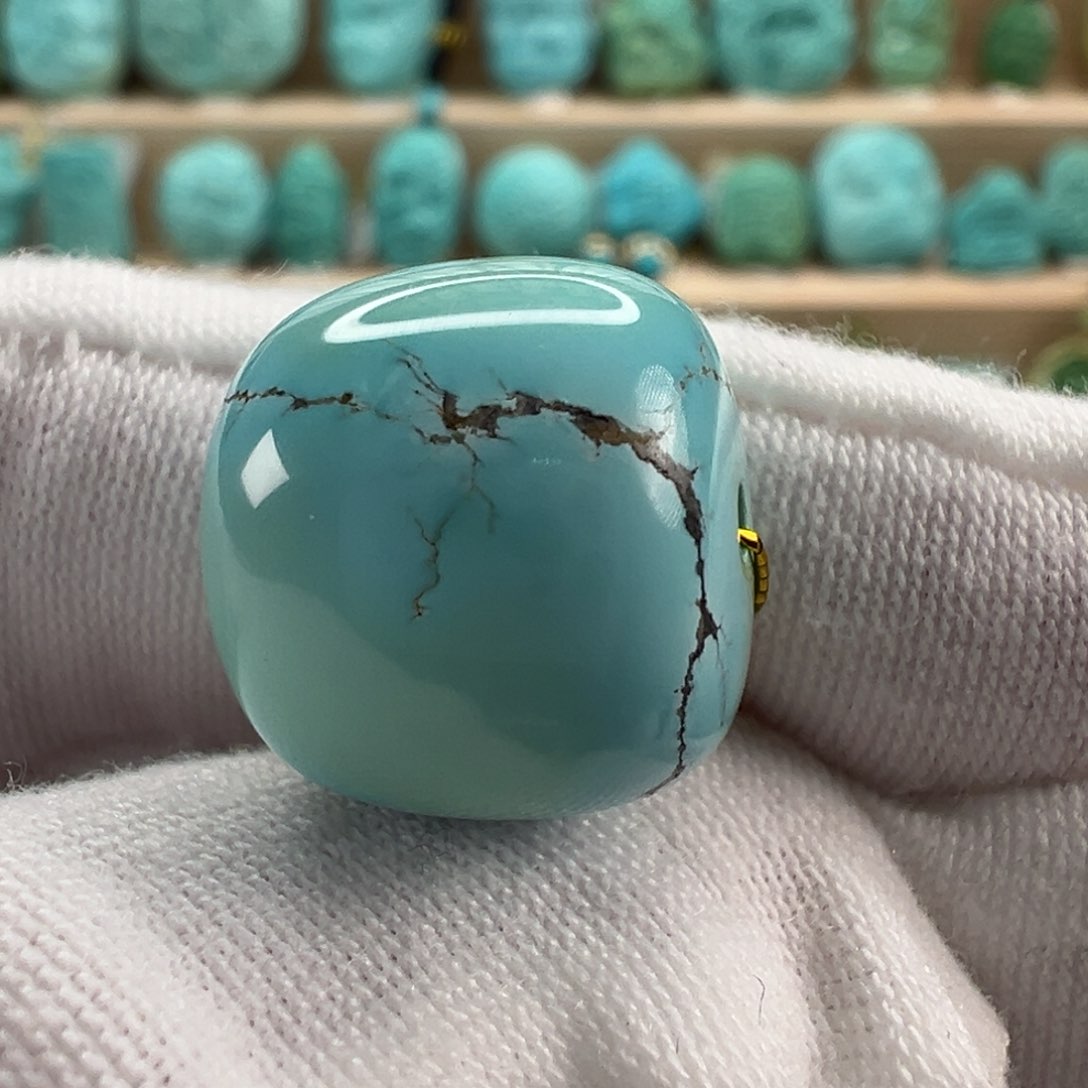 未镶嵌绿松石老型珠15.1x13.8mm