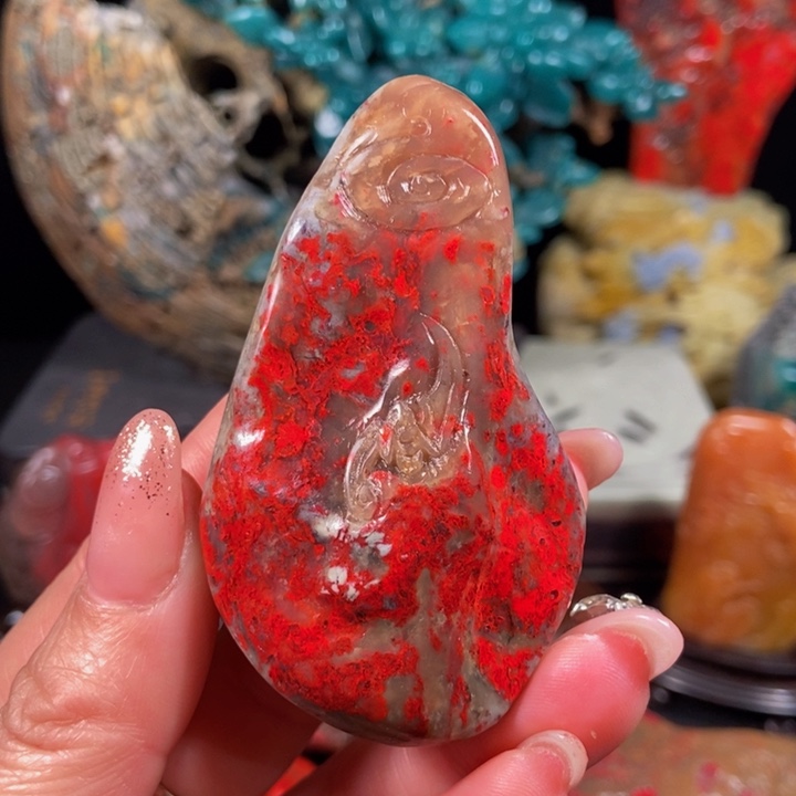 昌化鸡血石鸡血石挂件