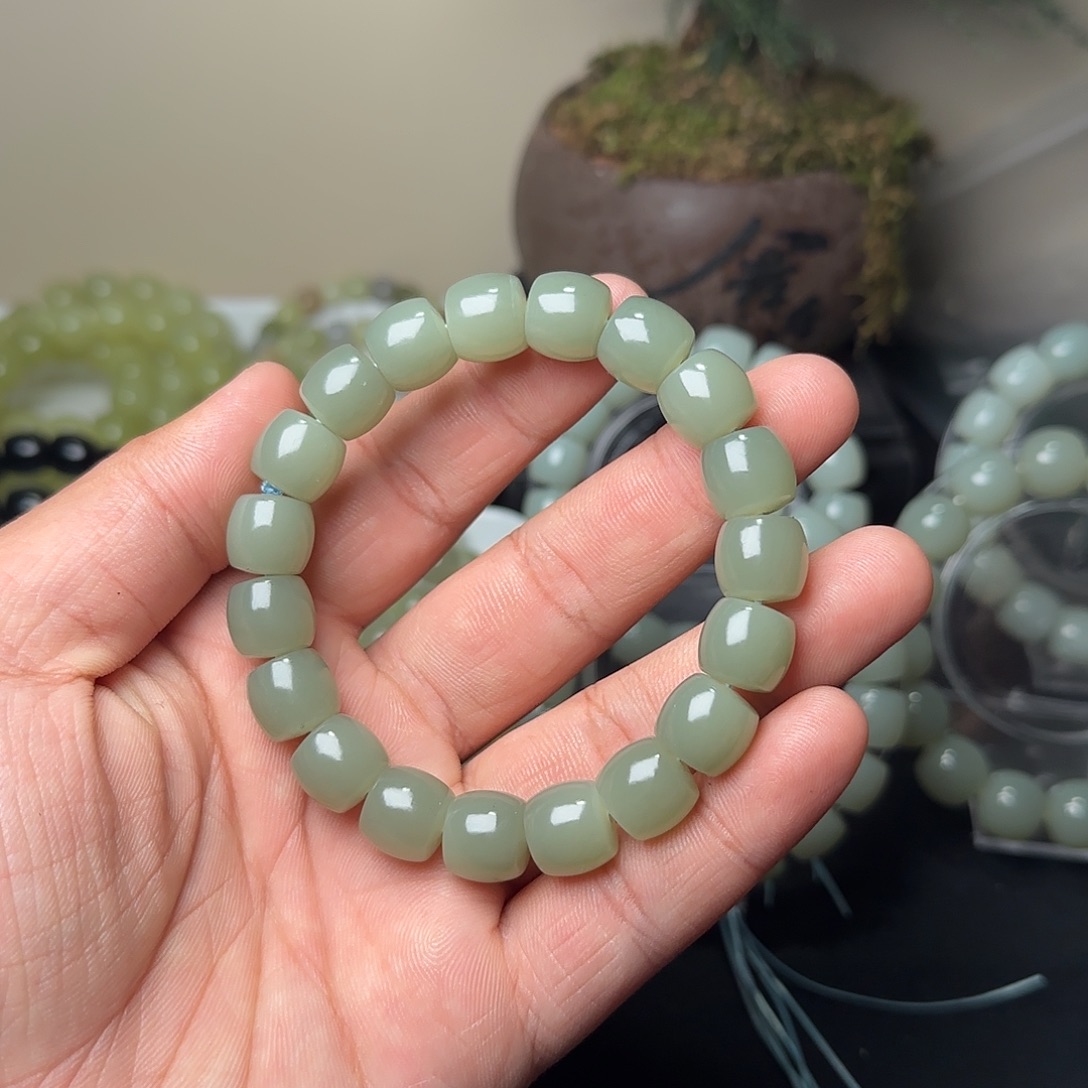 糊***谍和田玉未镶嵌手串天然青白玉卡12多样性拍一发一