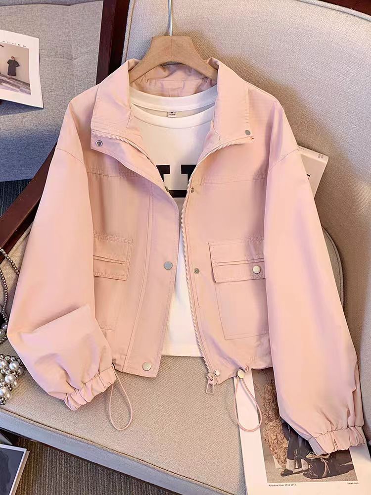 （21-30）棒球服外套女秋冬新款时尚休闲减龄小个子短款夹克上衣潮