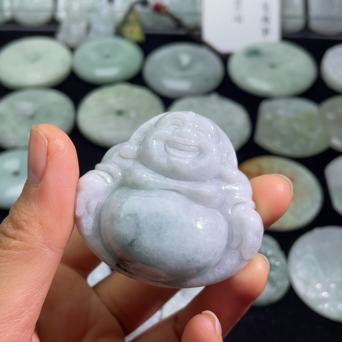 大***智翡翠未镶嵌颈饰佛公