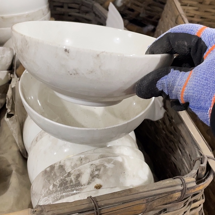 瓷片国营厂强化瓷小面碗一对 口径16厘米