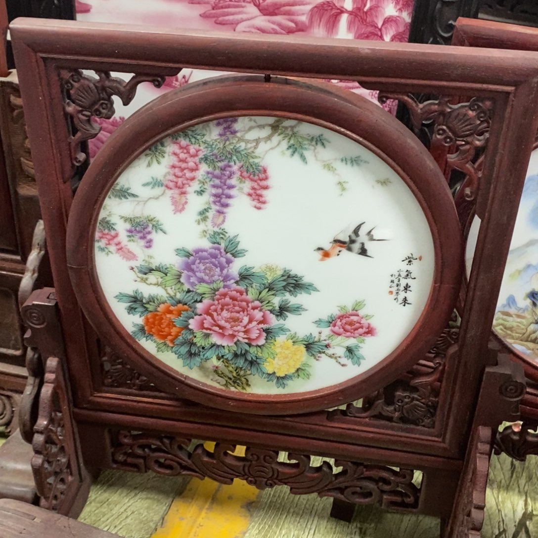 瓷片35*30 景德镇瓷板画柴窑烧制