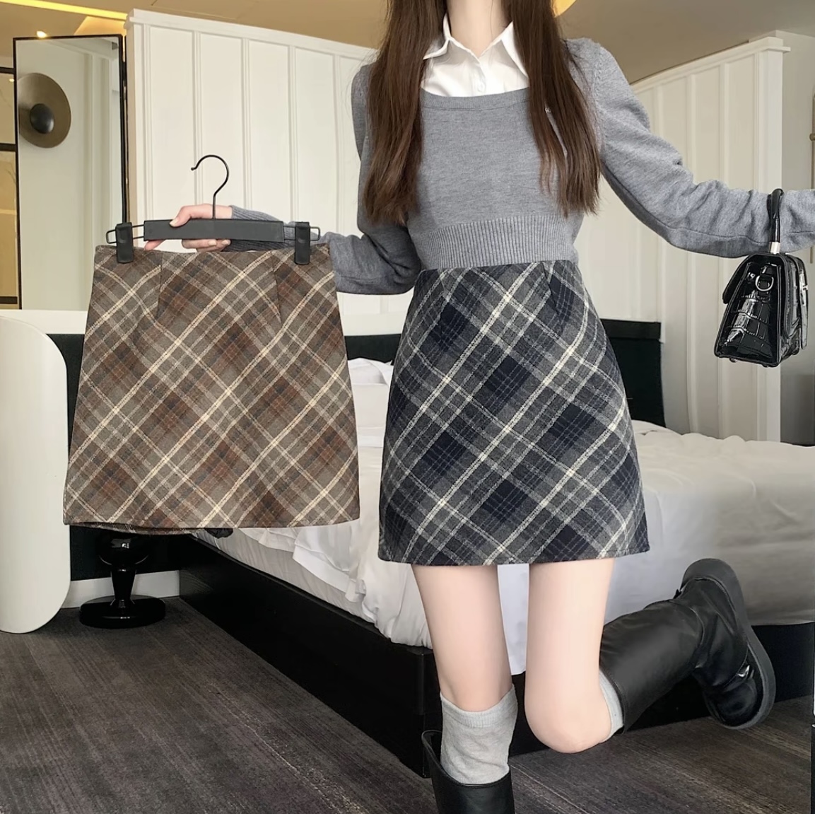 351-400(非主图款）直播间过款专用链接 秋冬短裙