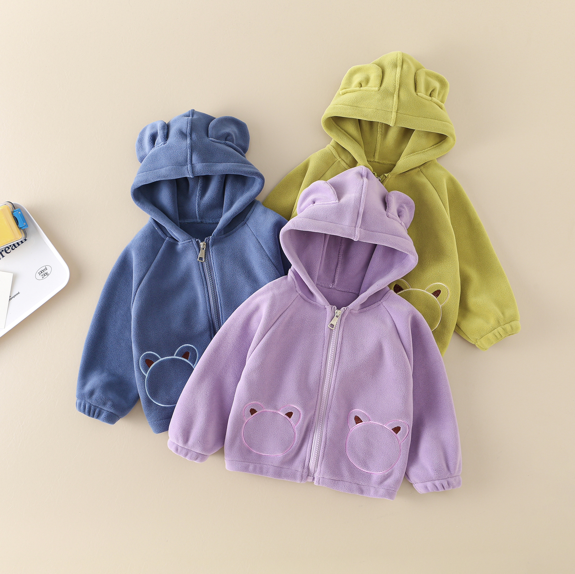 婴儿奥粒绒连帽外套冬装秋冬新品男童卡通女童宝宝儿童保暖上衣潮