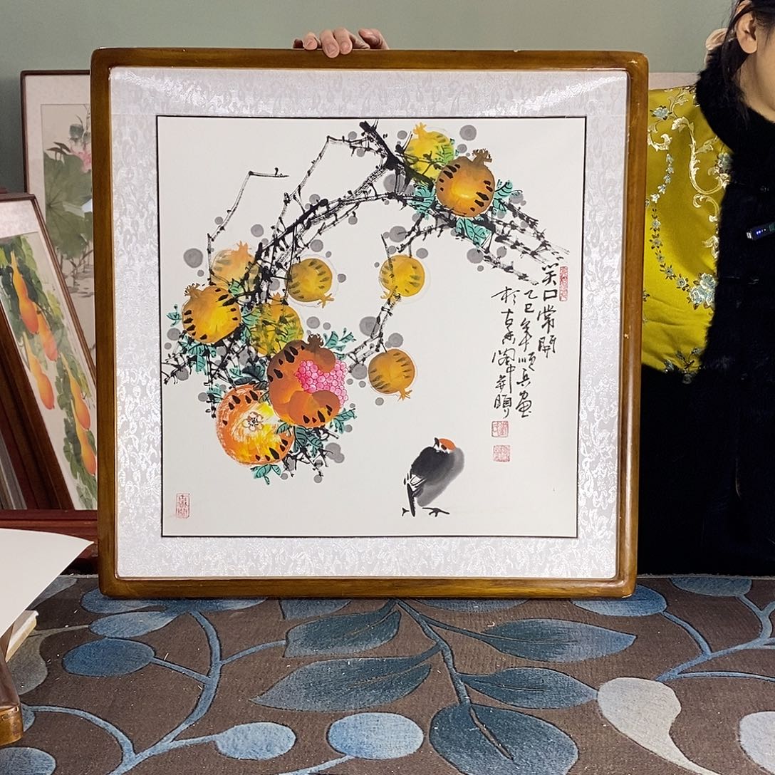 国画62✖️62手写手绘带框包邮国画作品