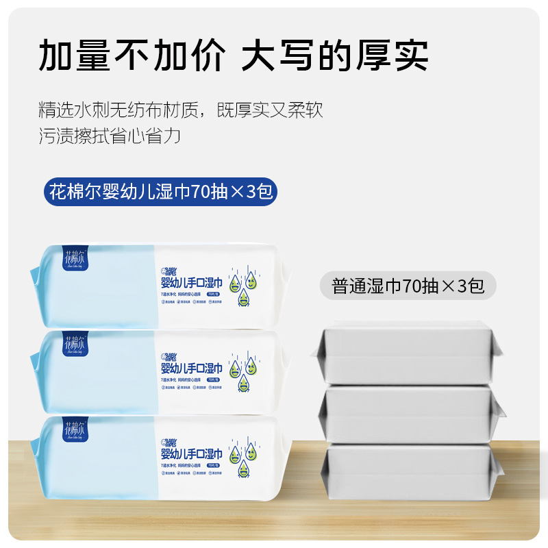 LMBH婴幼儿湿巾新生儿护理棉柔加大加厚无酒精温和安全家用带盖