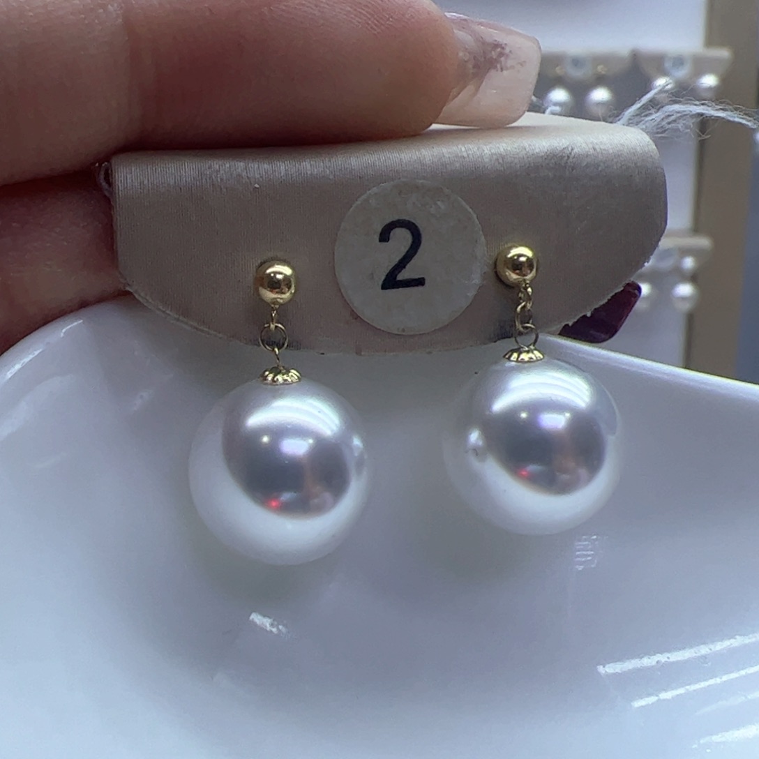 淡水珍珠耳饰18K金镶嵌