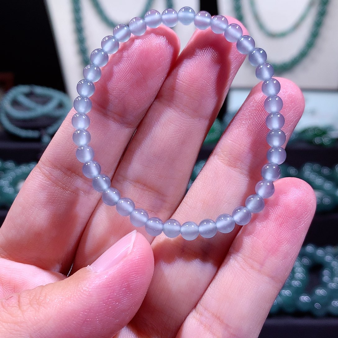 a***h翡翠未镶嵌手链天然a货翡翠手串4.5