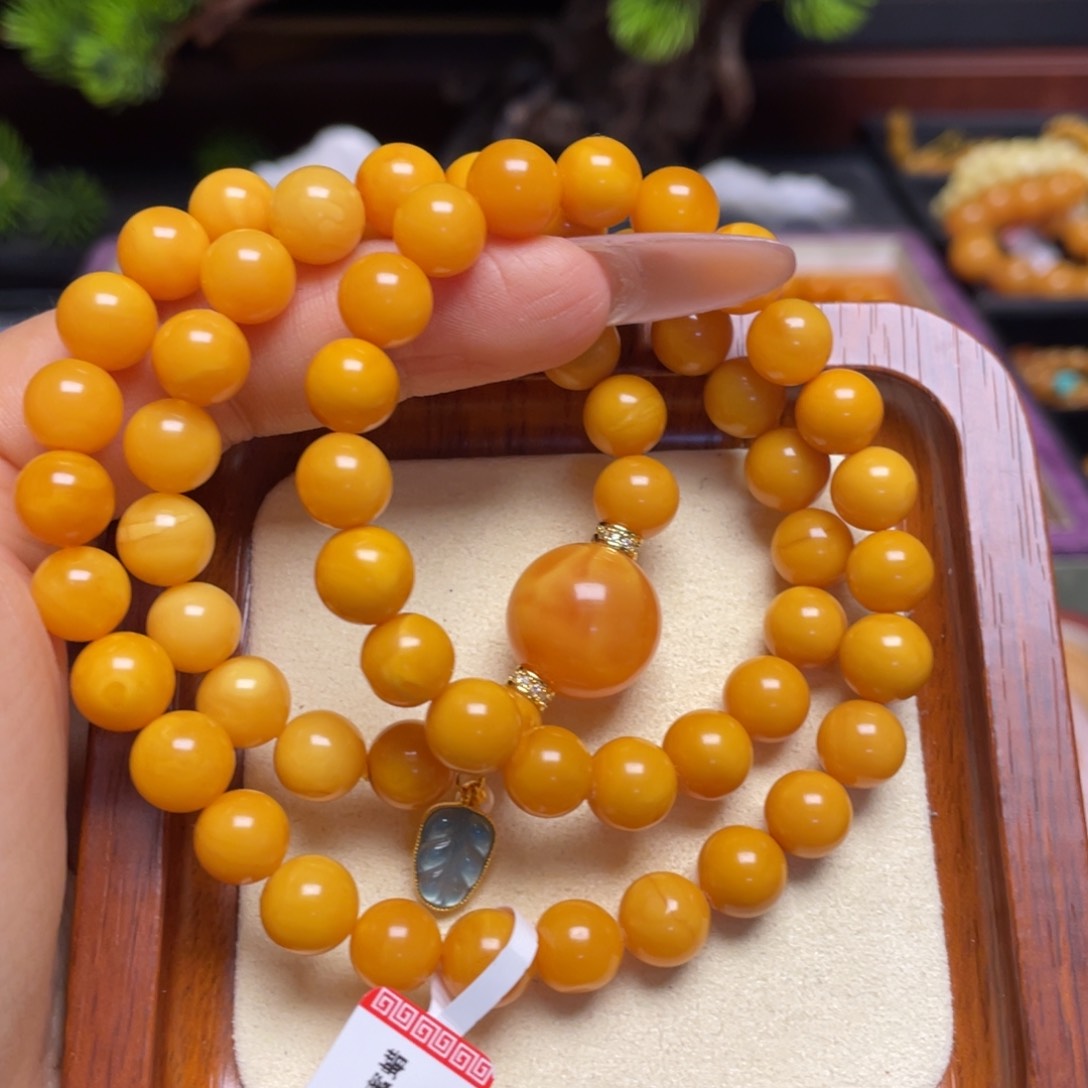 未镶嵌蜜蜡手链手串