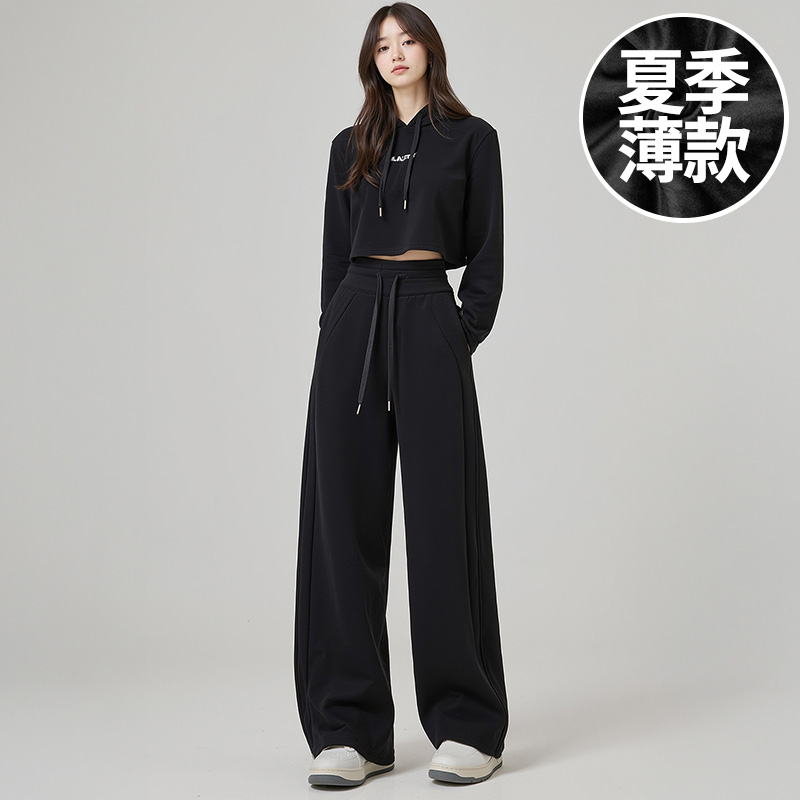 香蕉裤女夏季2025新款高腰高个子小个弯刀裤子垂感阔腿休闲卫裤女