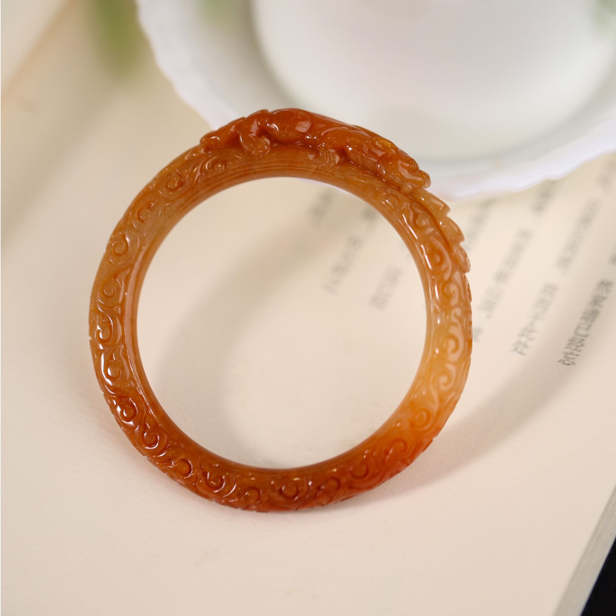 (圈口53-54）原创国风新中式珠宝翡翠手镯