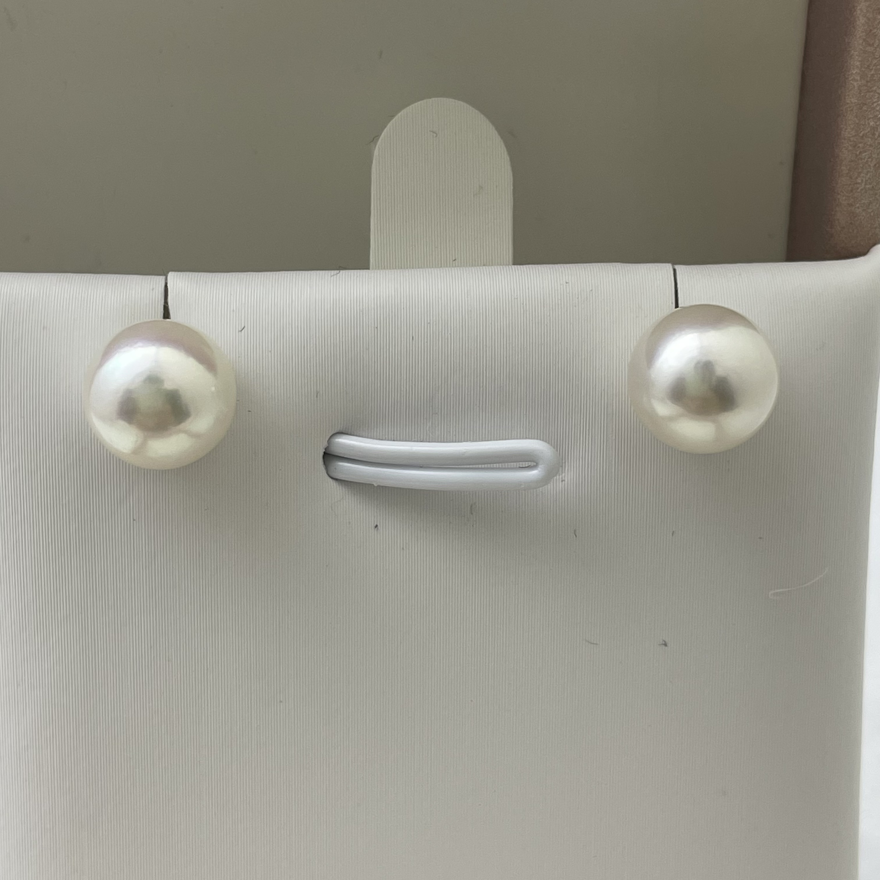 天然海水akoya珍珠耳钉8-9mm14k气质百搭