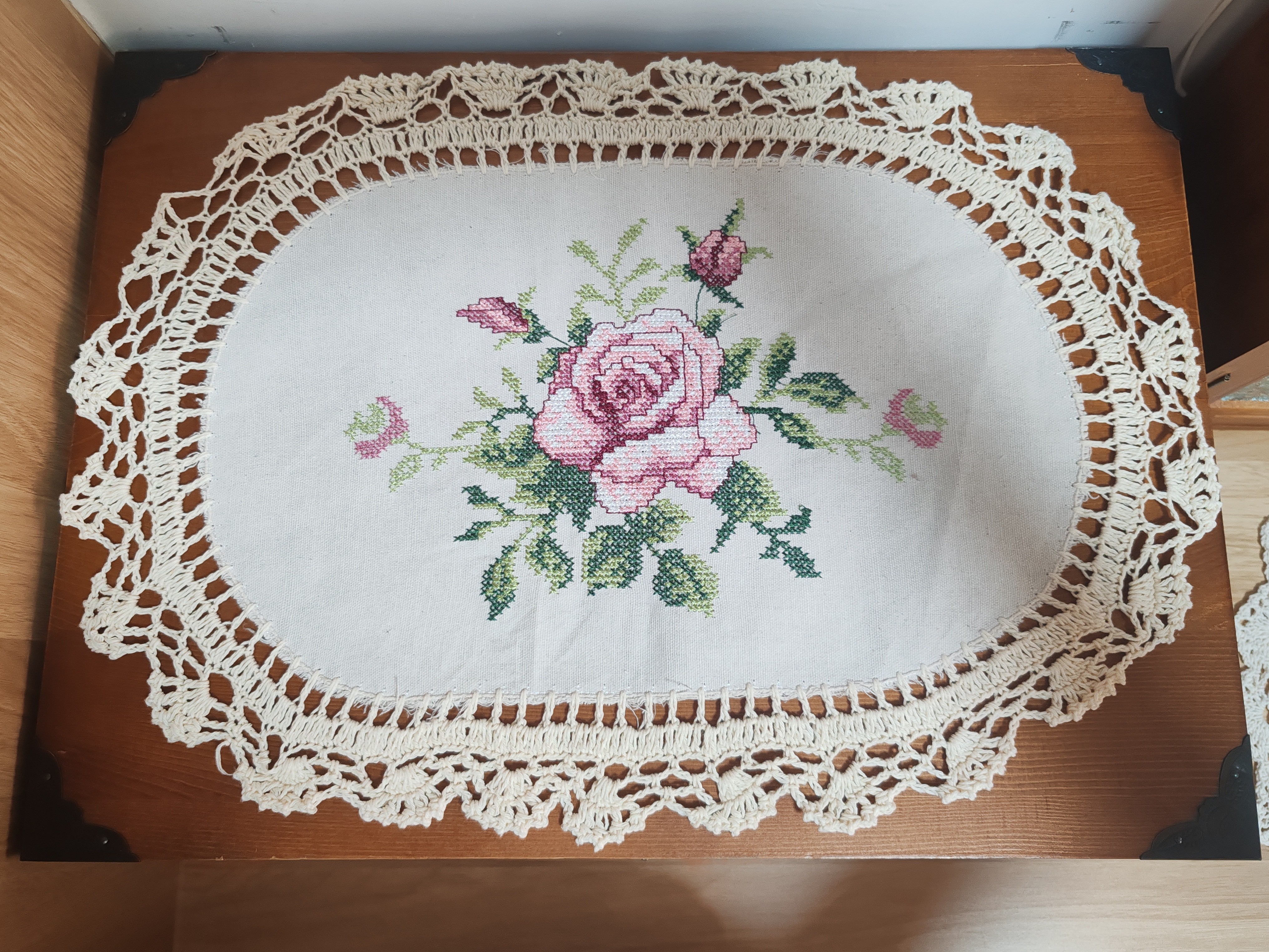 手工钩针十字绣沙发扶手盖巾盘垫（2406）30*45 cm蛋圆