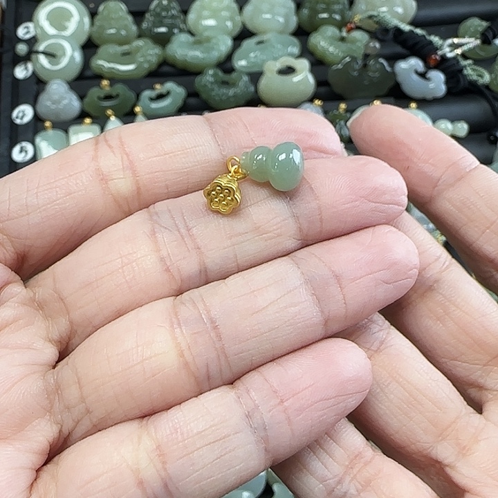 和田玉银S925镶嵌吊坠(不含链)