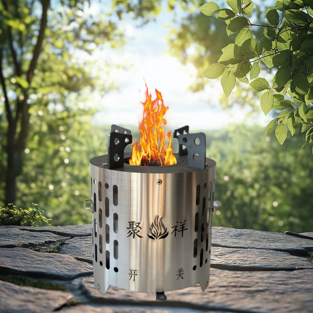 1号户外便携无烟气化猛火炉野营野炊自驾游柴火炉取暖炉