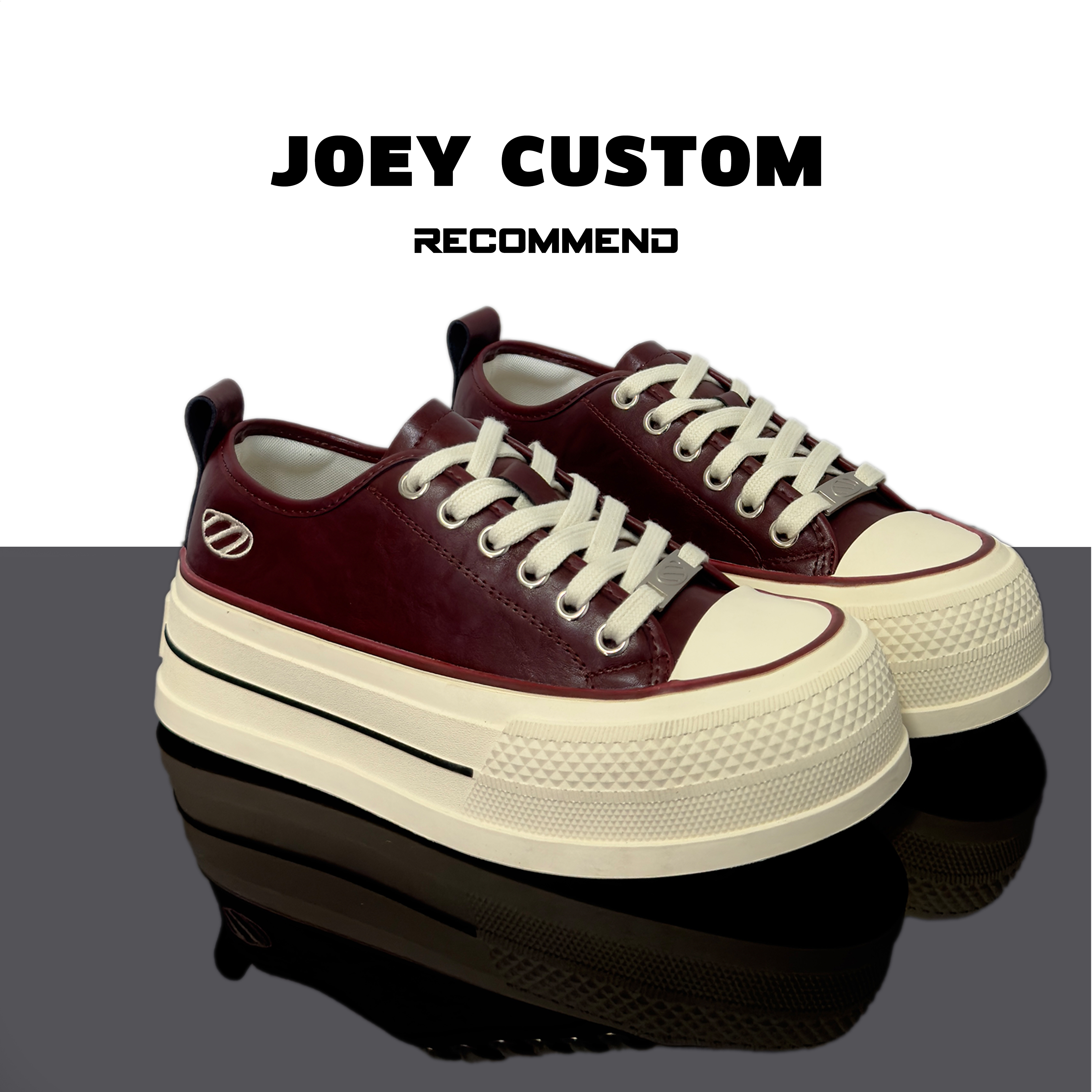 JOEY | 早春新品厚底真皮小众ins风板鞋女款潮鞋 953-2