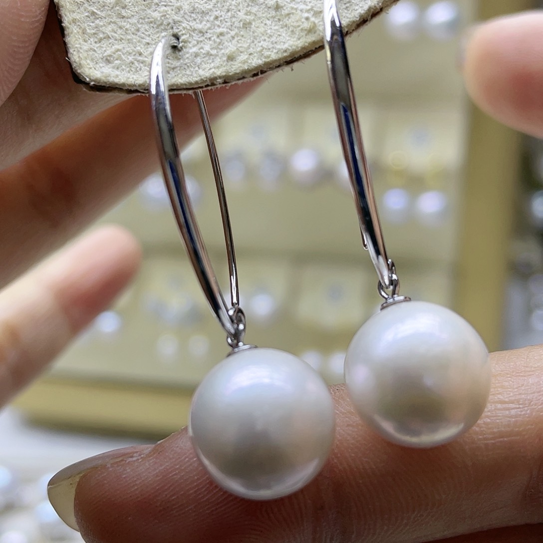 淡水珍珠耳饰银S925镶嵌