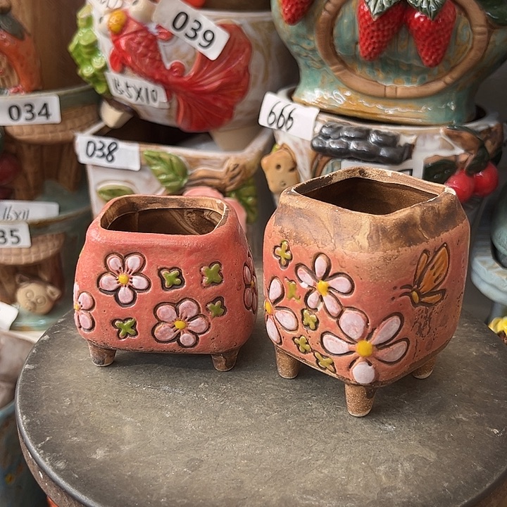 粗陶材质多肉花盆