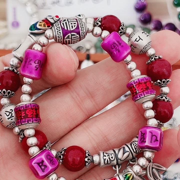 珐琅吊坠足银两条