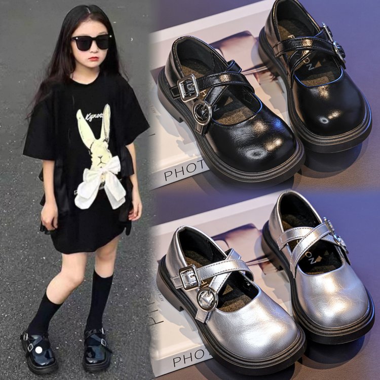 【现货】女童皮鞋2025新款秋季小女孩公主风黑色中大童软底软面单鞋