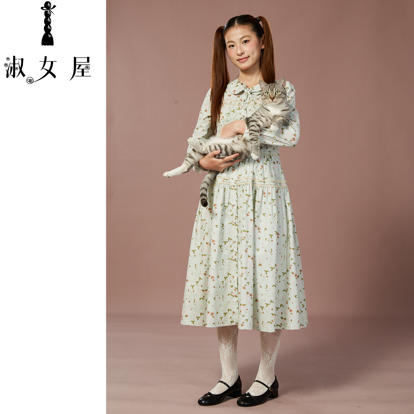 淑女屋官方旗舰店花园里的秘密连衣裙3号高级小碎花纯棉优雅法式