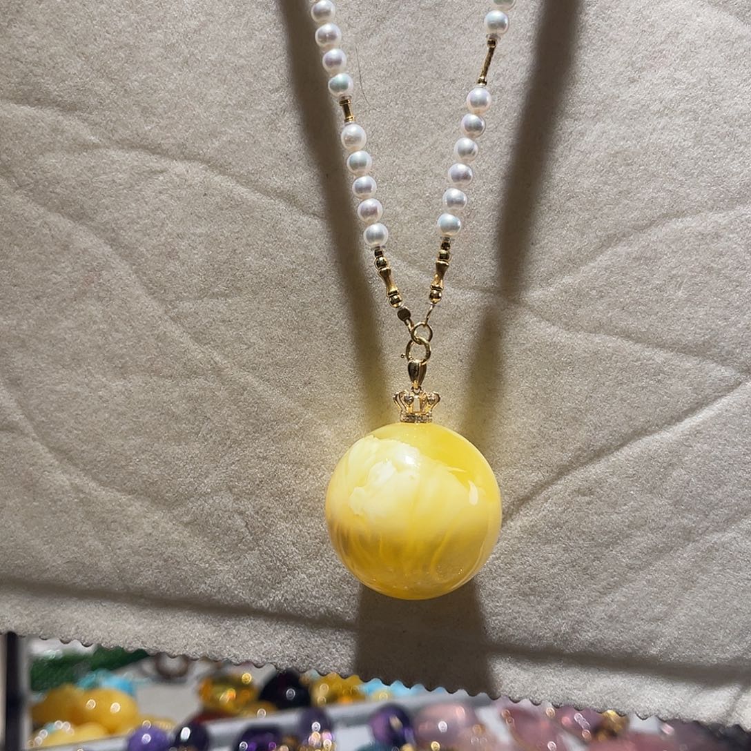 小***儿颈饰18K金镶嵌淡水珍珠大气款