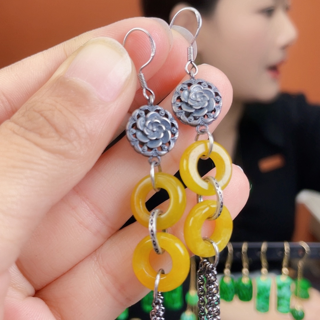 翡翠未镶嵌耳饰饰品