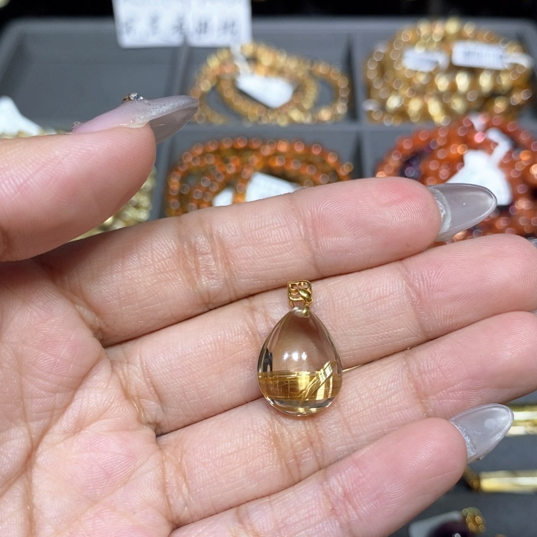 水晶手链18K金镶嵌梅*芊