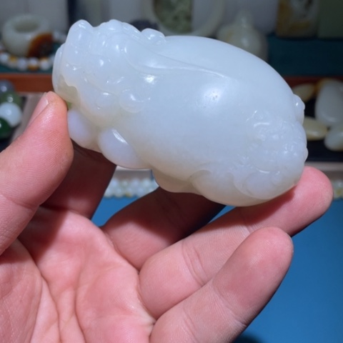 和田玉把件未镶嵌旭**升貔貅